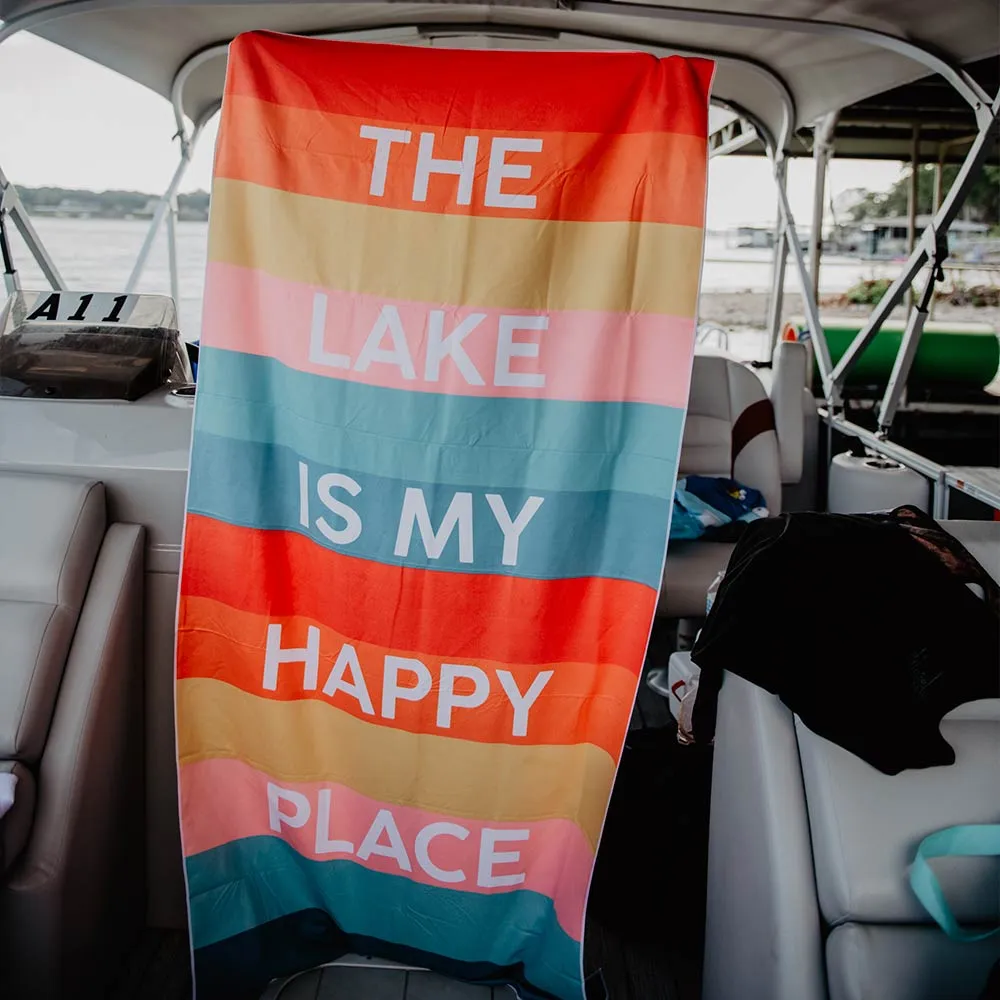 The Lake is My Happy Place Quick Dry Wholesale Beach Towels