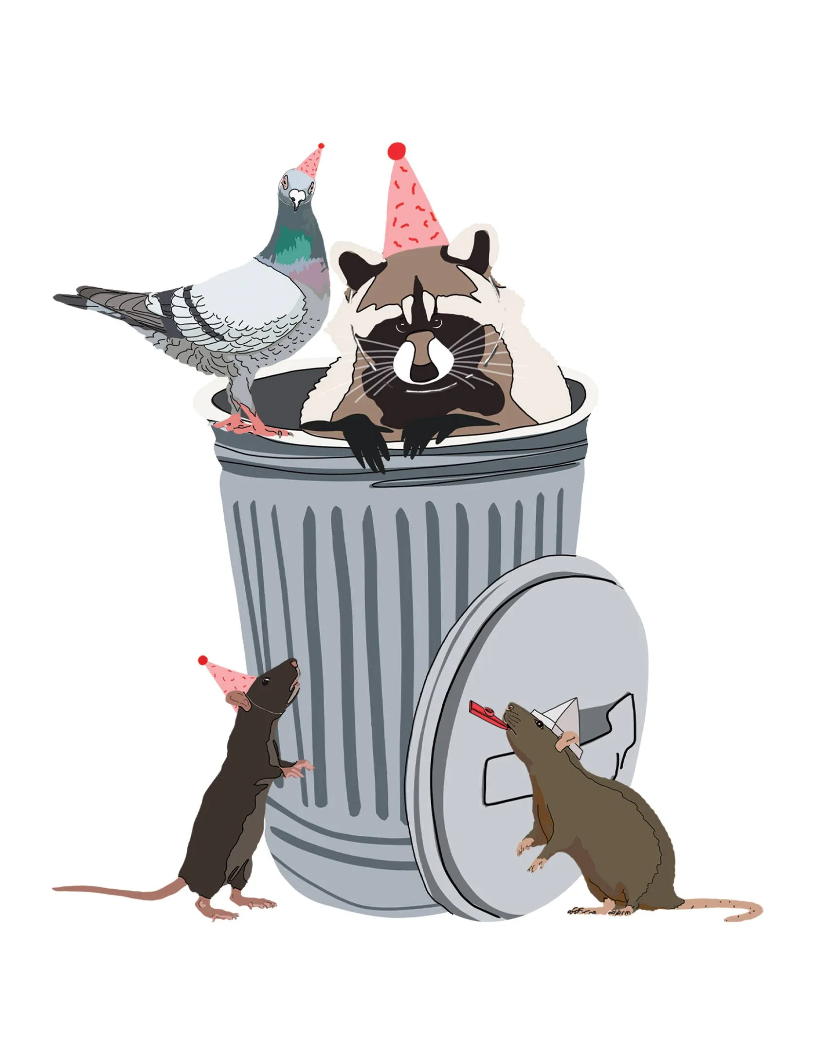 Trash Raccoon, Rat, and Pigeon Gift Bag