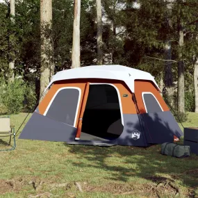 vidaXL Family Tent with LED 6-Person Light Grey and Orange Quick Release