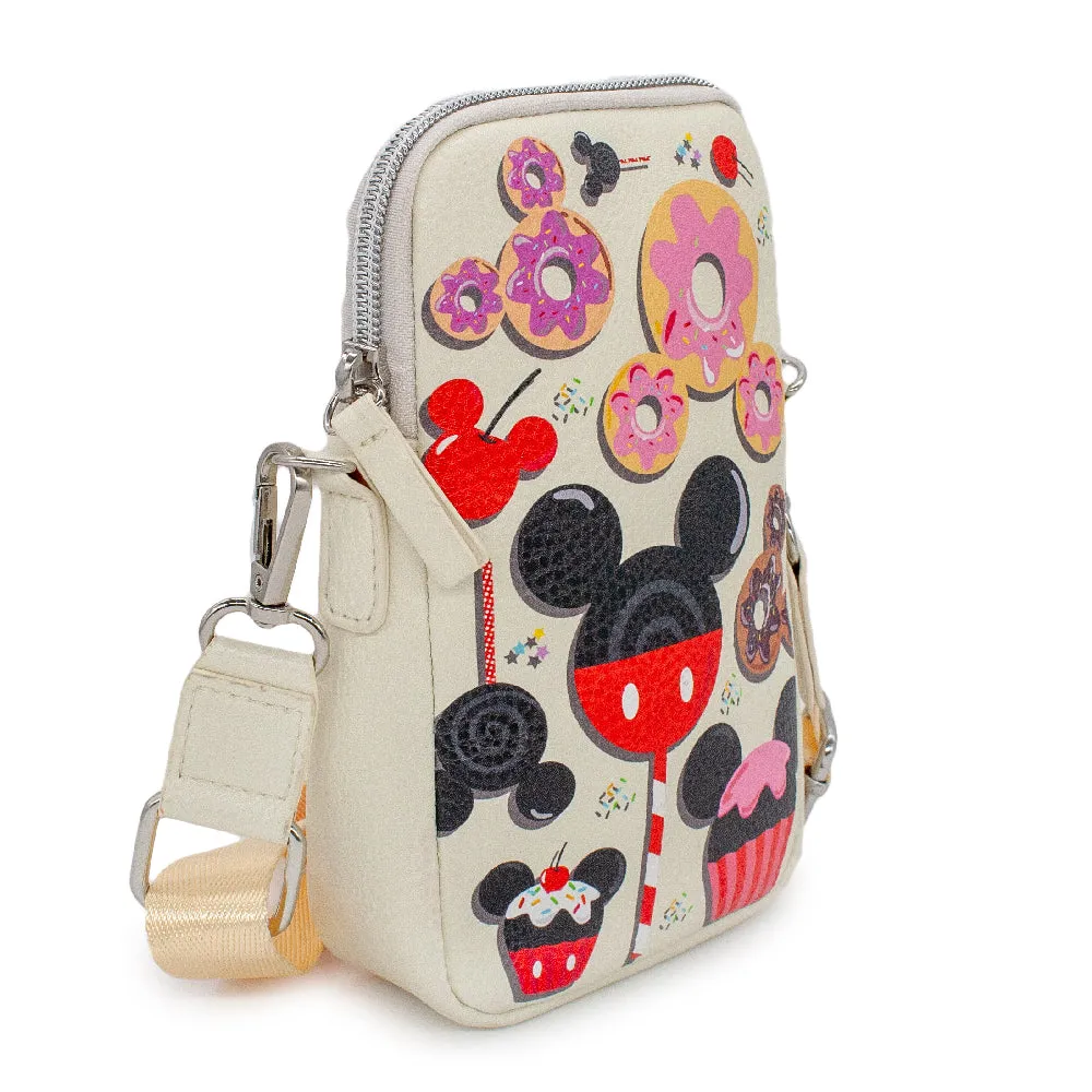 Wallet Phone Bag Holder - Disney Mickey Mouse Dessert Sweet Treats Scattered Cream