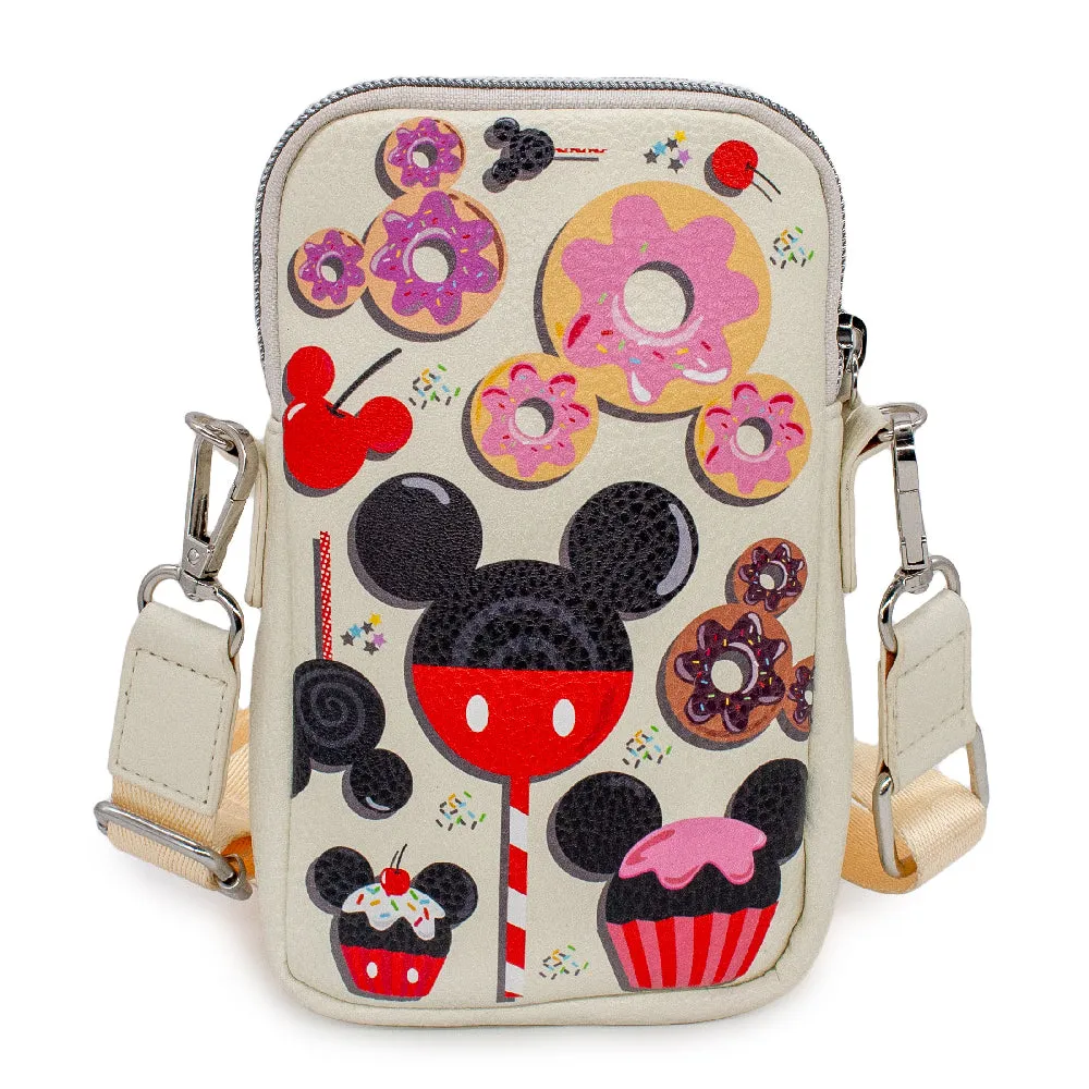 Wallet Phone Bag Holder - Disney Mickey Mouse Dessert Sweet Treats Scattered Cream