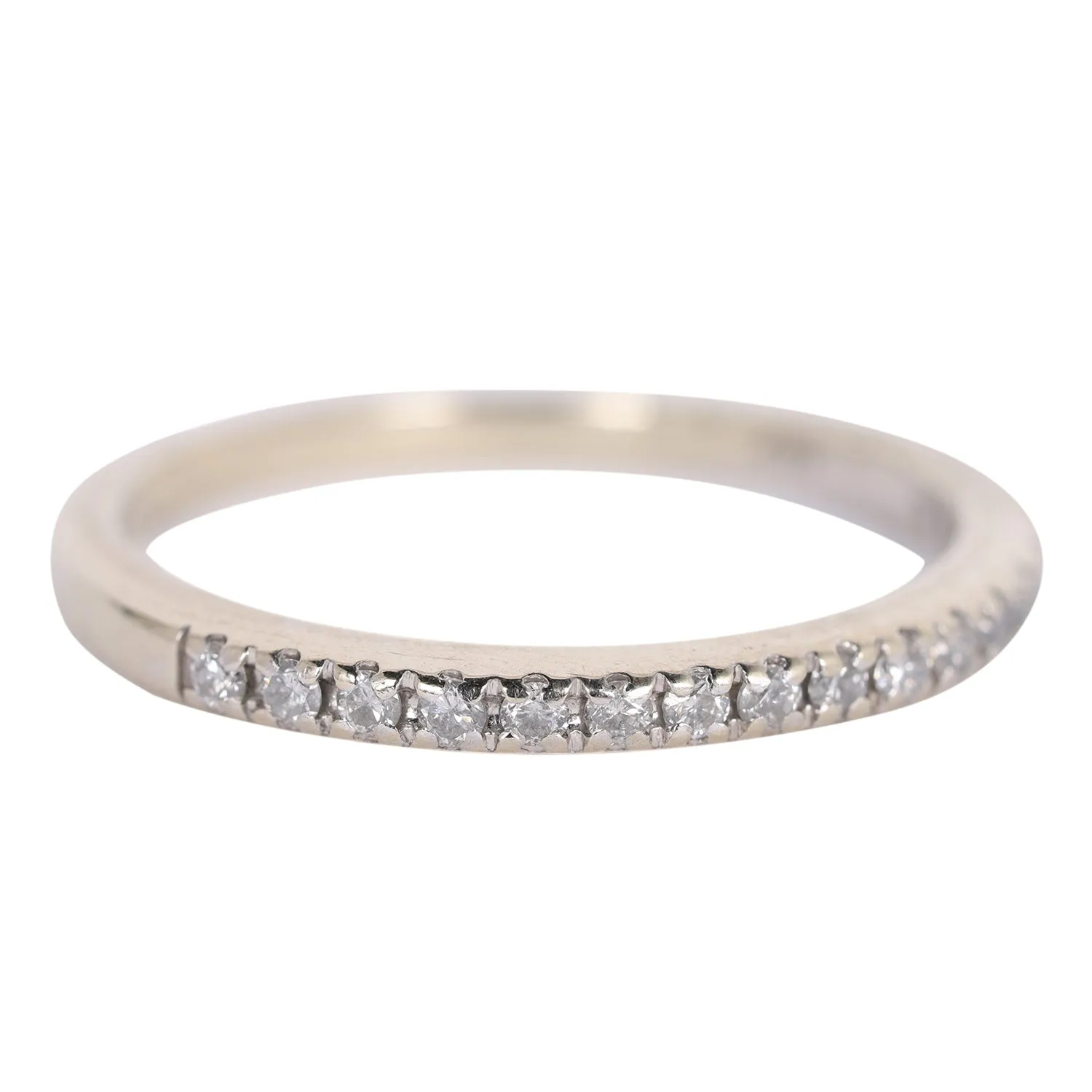 White Gold Diamond Band Ring 5.25