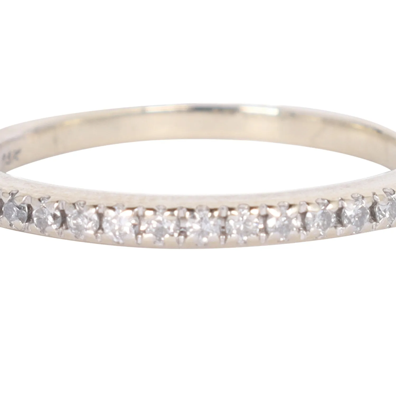 White Gold Diamond Band Ring 5.25