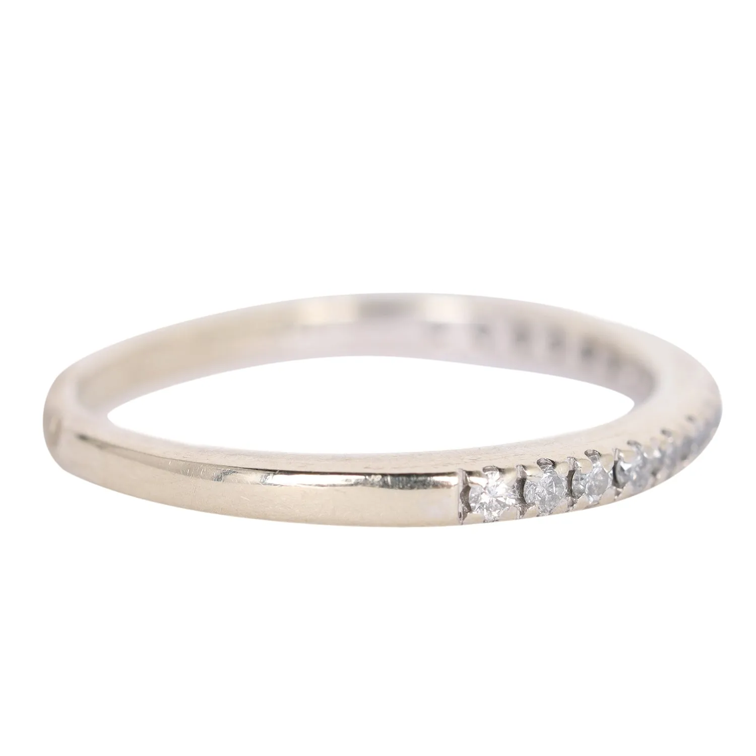 White Gold Diamond Band Ring 5.25