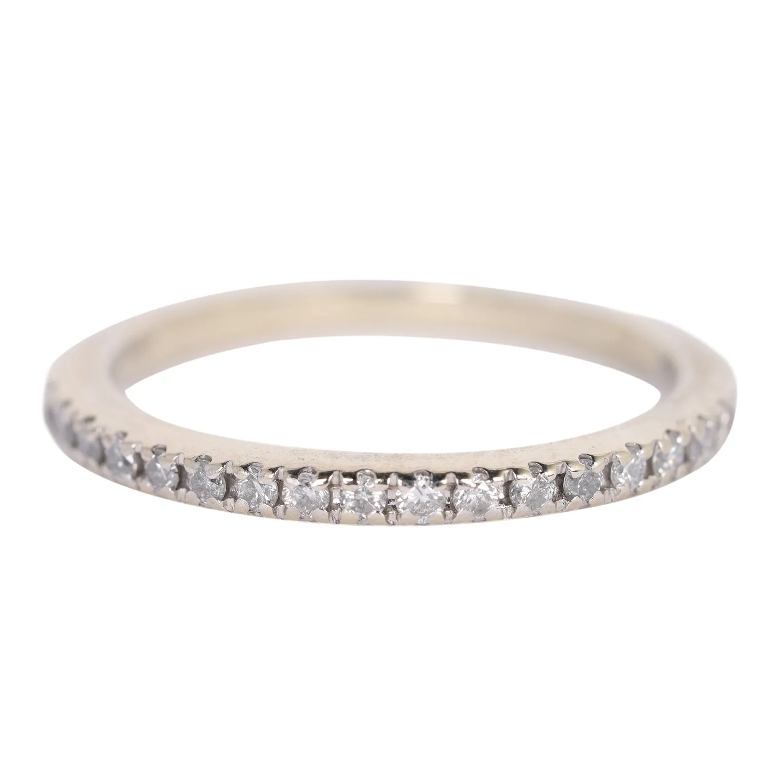 White Gold Diamond Band Ring 5.25