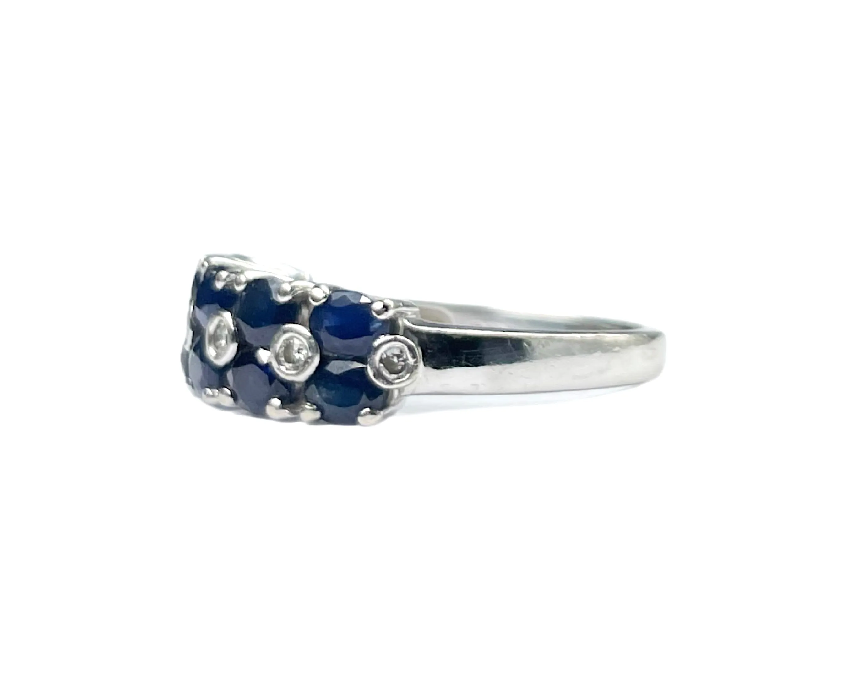 White Gold Sapphire and Diamond Ring (Authentic Pre-Owned)