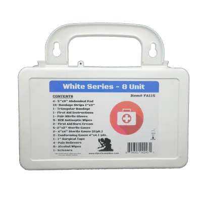 White Series 8 Unit First Aid Kit