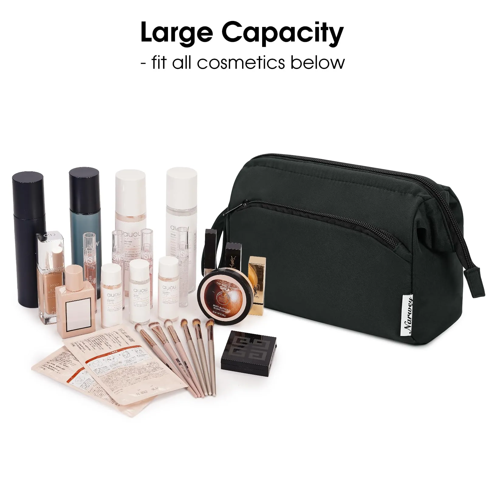 Wide-open Toiletry Make up Bag